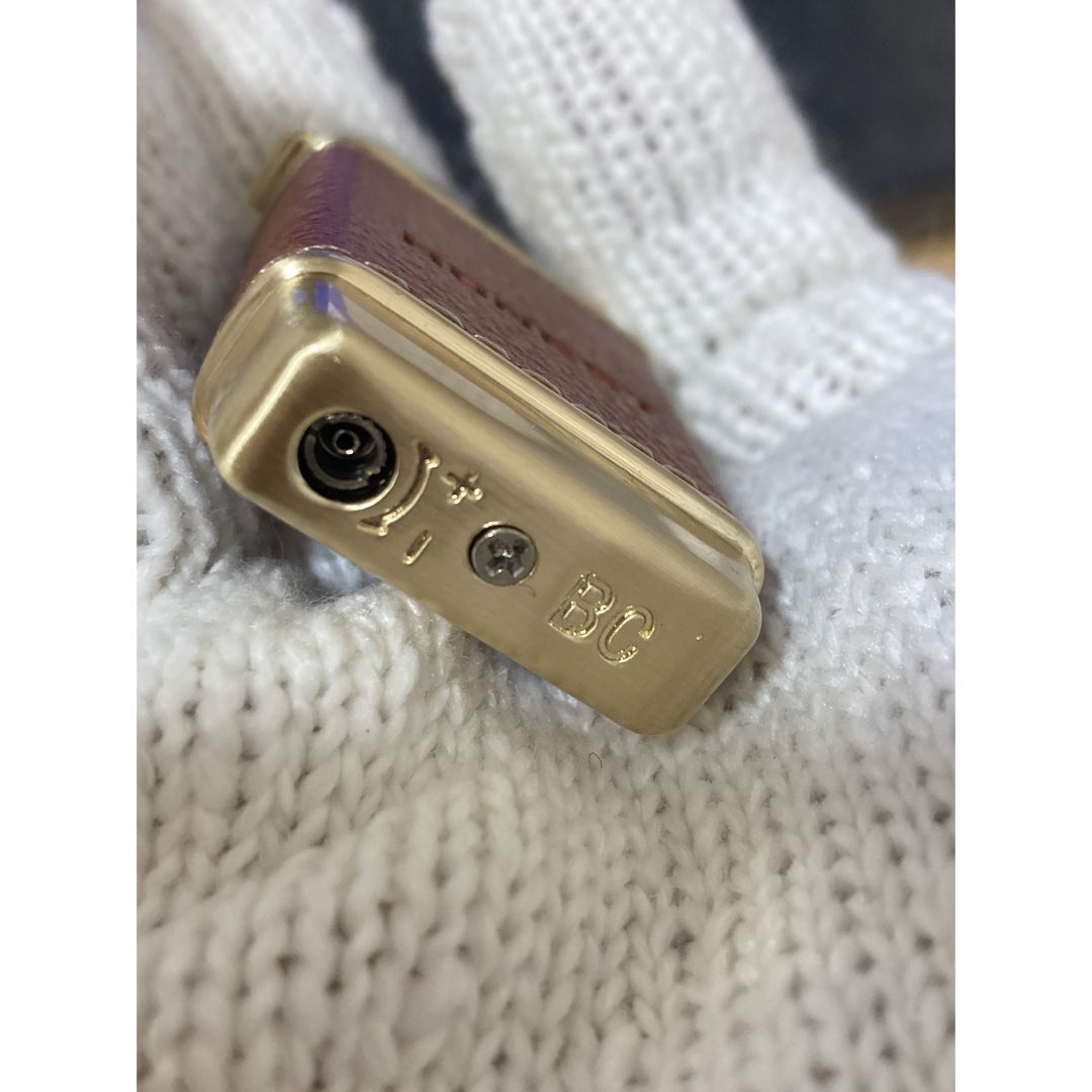 新品　 ガスライター　パイプ用　斜め炎　レザー　茶色 メンズのファッション小物(タバコグッズ)の商品写真