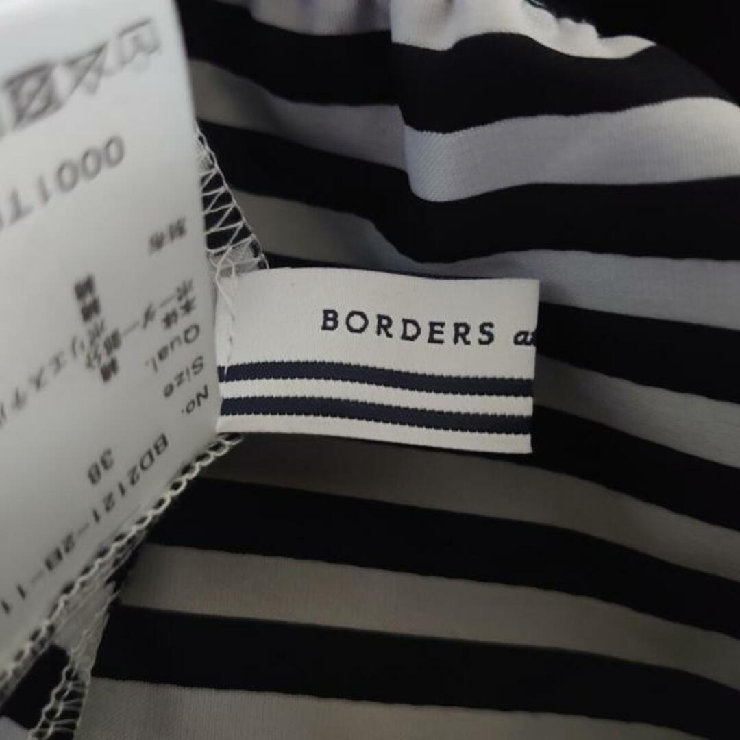 BORDERS at BALCONY(ボーダーズアットバルコニー)のBORDERS at BALCONY(ボーダーズアットバルコニー) チュニック サイズ38 M レディース美品  - 黒×ライトグレー クルーネック/長袖/ティアード/ボーダー レディースのトップス(チュニック)の商品写真