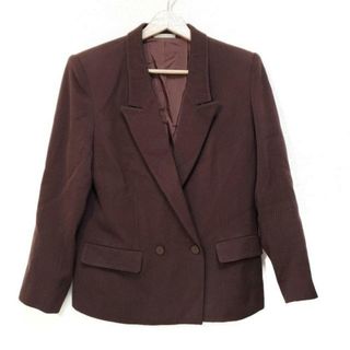 Aquascutum(アクアスキュータム) ジャケット サイズ9 M レディース - ダークブラウン 長袖/肩パッド/秋/春