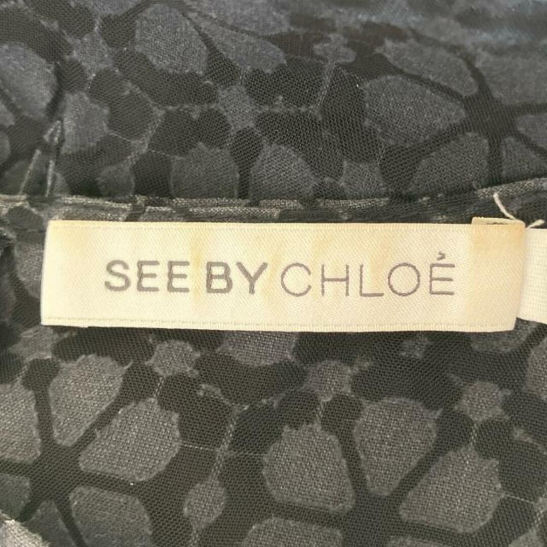 SEE BY CHLOE(シーバイクロエ)のSEE BY CHLOE(シーバイクロエ) 半袖シャツブラウス サイズI 38 レディース ネイビー シースルー/花 レディースのトップス(シャツ/ブラウス(半袖/袖なし))の商品写真