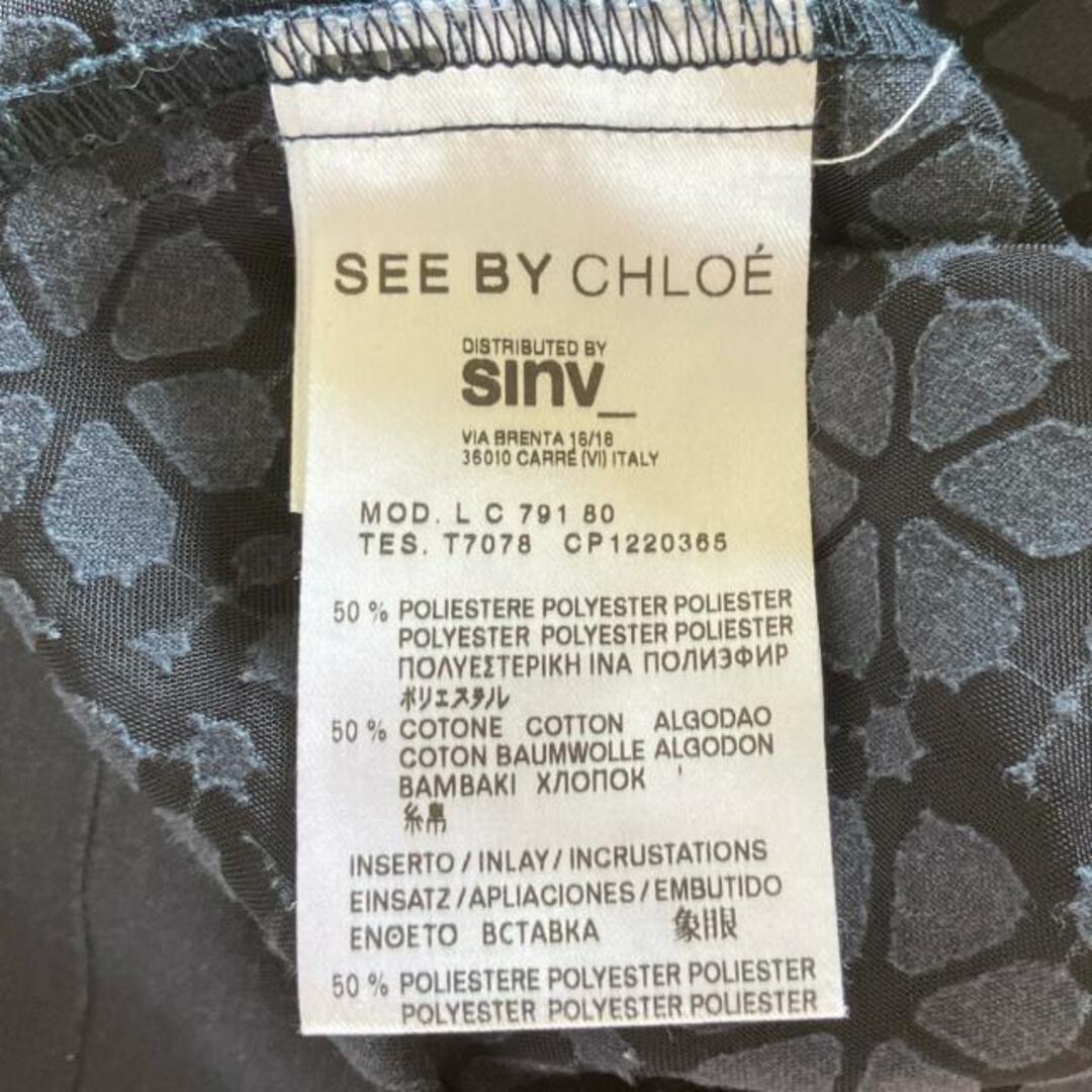 SEE BY CHLOE(シーバイクロエ)のSEE BY CHLOE(シーバイクロエ) 半袖シャツブラウス サイズI 38 レディース ネイビー シースルー/花 レディースのトップス(シャツ/ブラウス(半袖/袖なし))の商品写真