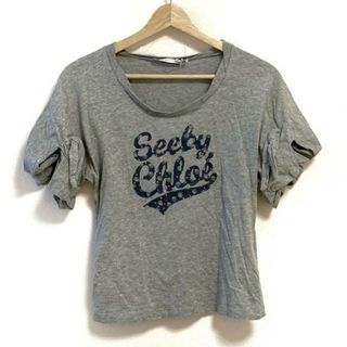 シーバイクロエ(SEE BY CHLOE)のSEE BY CHLOE(シーバイクロエ) 半袖Tシャツ サイズI 38 レディース - ライトグレー×ネイビー×マルチ(Tシャツ(半袖/袖なし))