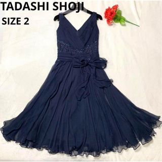 TADASHI SHOJI - 【極美品】TADASHI SHOUJI 最高級 ドレス ワンピース ネイビー