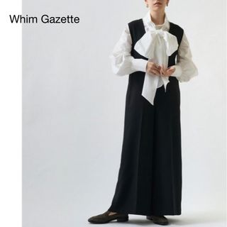 ウィムガゼット(Whim Gazette)の085ウィムガゼット21AW3.2万オールシーズンダブルクロスコンビネゾン36黒(サロペット/オーバーオール)