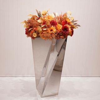 輸入品 プランター フラワーベース 花瓶 ミラー モダン (花瓶)