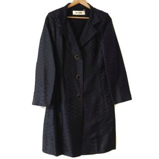 ピエールカルダン(pierre cardin)のpierre cardin(ピエールカルダン) コート サイズ38 M レディース美品  - ダークネイビー×黒 長袖/肩パッド/春/秋(その他)