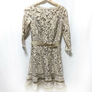 タダシショウジ(TADASHI SHOJI)のTADASHISHOJI(タダシショージ) ワンピース サイズ4P レディース新品同様  - ベージュ 長袖/ロング/レース(その他)