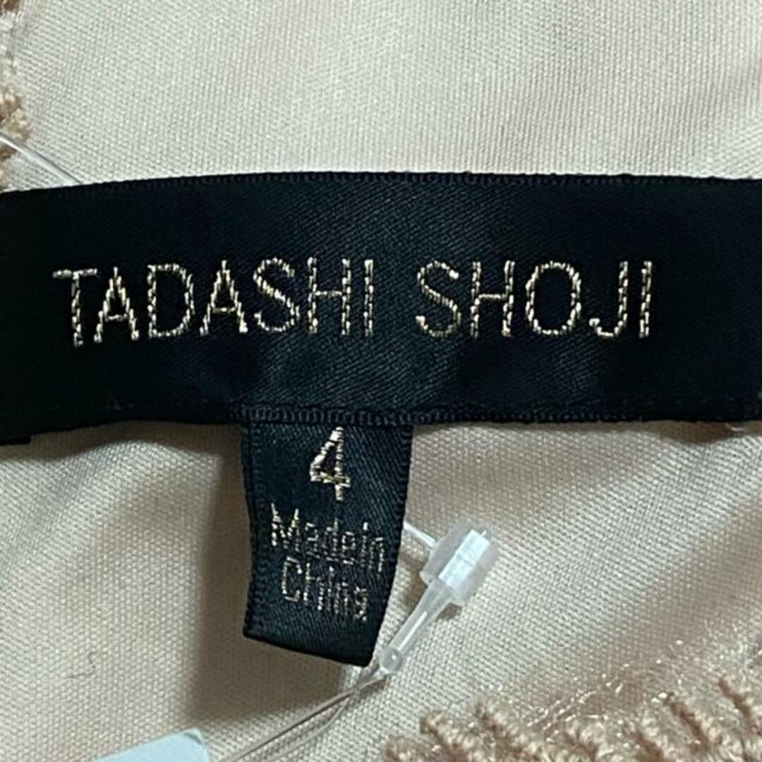 TADASHI SHOJI(タダシショウジ)のTADASHISHOJI(タダシショージ) ワンピース サイズ4 XL レディース新品同様  - ベージュ ノースリーブ/ロング/刺繍 レディースのワンピース(その他)の商品写真