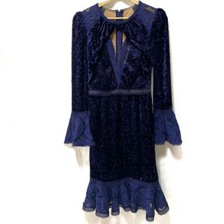 タダシショウジ(TADASHI SHOJI)のTADASHISHOJI(タダシショージ) ワンピース サイズ2 M レディース新品同様  - パープル 長袖/ロング/ベロア/レース(その他)