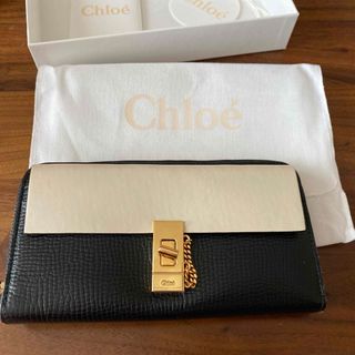 クロエ(Chloe)のクロエ  Chloe 長財布  正規品（ブラックとキナリっぽいホワイト）(財布)