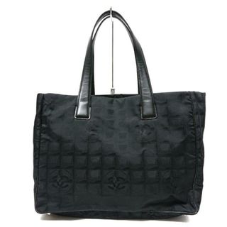 シャネル(CHANEL)のCHANEL(シャネル) トートバッグ ニュートラベルライントートMM 黒 ナイロンジャガード×レザー(トートバッグ)