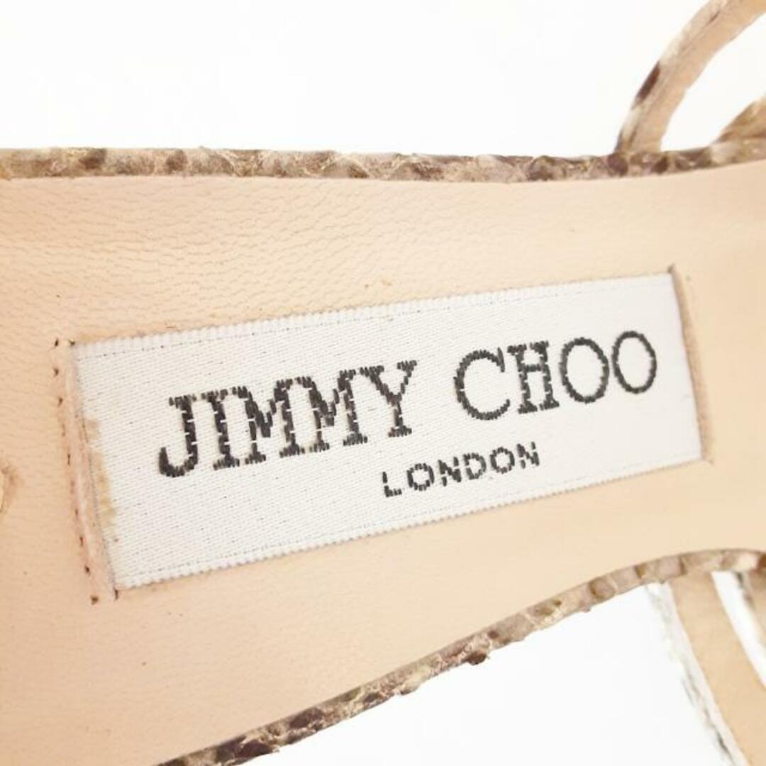 JIMMY CHOO(ジミーチュウ)のJIMMY CHOO(ジミーチュウ) サンダル 35 レディース - アイボリー×ダークブラウン×マルチ 型押し加工 レザー レディースの靴/シューズ(サンダル)の商品写真