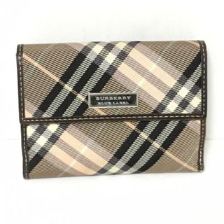 バーバリーブルーレーベル(BURBERRY BLUE LABEL)のBurberry Blue Label(バーバリーブルーレーベル) Wホック財布 ベージュ×ダークブラウン×マルチ チェック柄 レザー(財布)