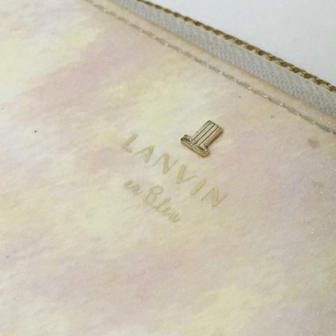 LANVIN en Bleu(ランバンオンブルー)のLANVIN en Bleu(ランバンオンブルー) 長財布 アイボリー×パープル×イエロー ラウンドファスナー エナメル（合皮） レディースのファッション小物(財布)の商品写真