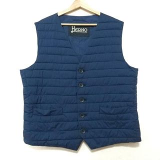 ヘルノ(HERNO)のHERNO(ヘルノ) ベスト サイズ54 L メンズ美品  - ネイビー 中綿 ポリウレタン、ポリアミド(ベスト)