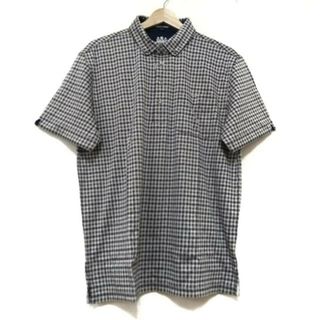 アクアスキュータム(AQUA SCUTUM)のAquascutum(アクアスキュータム) 半袖ポロシャツ サイズLL メンズ新品同様  - アイボリー×ダークブラウン×ダークネイビー チェック柄 綿(ポロシャツ)