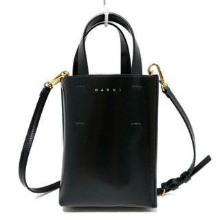 マルニ(Marni)のMARNI(マルニ) トートバッグ ミュゼオ 黒 ミニバッグ レザー(トートバッグ)