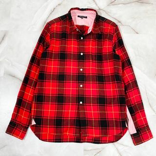 コムデギャルソンオム(COMME des GARCONS HOMME)のA12510 コムデギャルソンオム　10AWドッキングタータンチェックシャツ赤S(シャツ)