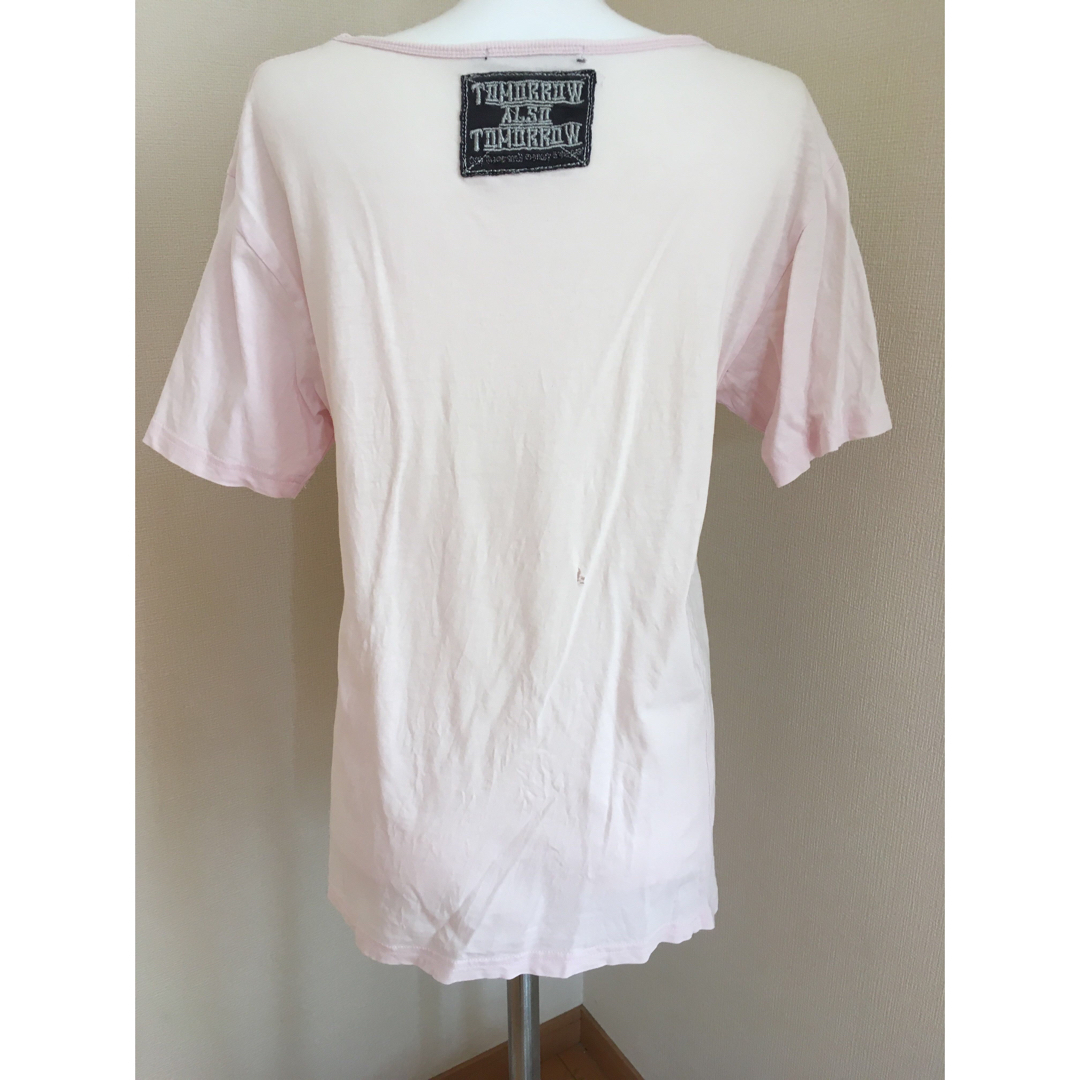 Tomorrowピンク半袖Tシャツ レディースのトップス(Tシャツ(半袖/袖なし))の商品写真
