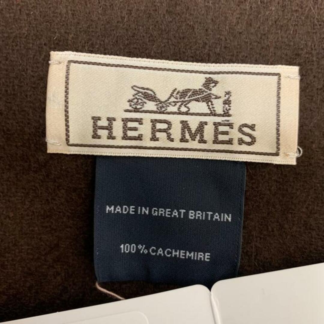 Hermes(エルメス)のHERMES(エルメス) マフラー美品  オレンジ×ブラウン カシミヤ レディースのファッション小物(マフラー/ショール)の商品写真