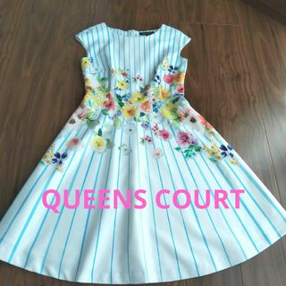 クイーンズコート(QUEENS COURT)のクイーンズ・コート💙さわやかで素敵なひざ丈ワンピース☆彡 婚活 デート(ひざ丈ワンピース)