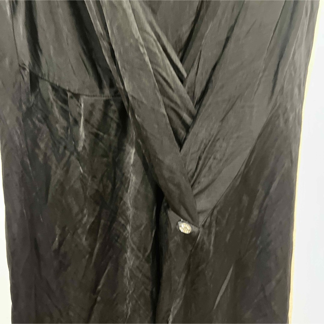 レディース黒色ドレス　ワンピース　ノースリーブ XL大きめサイズ無地シンプル春夏 レディースのワンピース(ロングワンピース/マキシワンピース)の商品写真