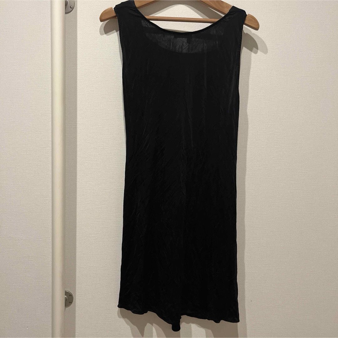 レディース黒色ドレス　ワンピース　ノースリーブ XL大きめサイズ無地シンプル春夏 レディースのワンピース(ロングワンピース/マキシワンピース)の商品写真