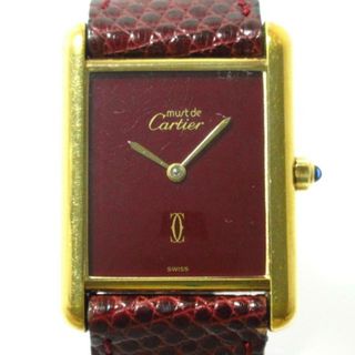 カルティエ(Cartier)のCartier(カルティエ) 腕時計 マストタンクヴェルメイユ 681006 レディース 925/革ベルト ボルドー(腕時計)