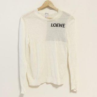 ロエベ(LOEWE)のLOEWE(ロエベ) 長袖セーター サイズS レディース アイボリー×黒×シルバー ロゴ(ニット/セーター)