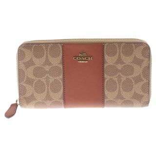 コーチ(COACH)のCOACH コーチ SLIM ACCODRDION ZIP WALLET1732 31546 シグネチャー ラウンドジップ ロングウォレット 長財布 ブラウン(長財布)