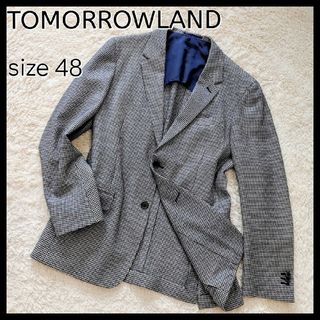 トゥモローランド(TOMORROWLAND)の【最高級】トゥモローランド☆シルク＆カシミヤ混テーラードジャケット　L相当　千鳥(テーラードジャケット)