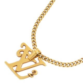 ルイヴィトン(LOUIS VUITTON)のLOUIS VUITTON ルイヴィトン ×NIGO 20AW Collier Squared LV Gold Necklace LVロゴ ゴールドネックレス MP2692(ネックレス)