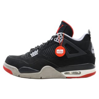 ナイキ(NIKE)のNIKE ナイキ AIR JORDAN 4 RETRO FIRE RED-CEMENT エアジョーダン4 レトロ ブレッド ハイカットスニーカー ブラック US10/28.0cm 308497-060(スニーカー)