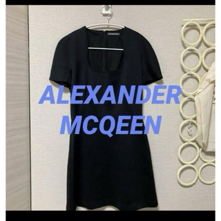 アレキサンダーマックイーン(Alexander McQueen)のアレキサンダーマックイーン 黒 ミニワンピース(ミニワンピース)
