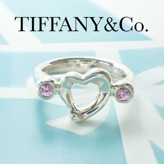 ティファニー(Tiffany & Co.)のティファニー TIFFANY ピンクサファイア オープンハート リング 6号(リング(指輪))