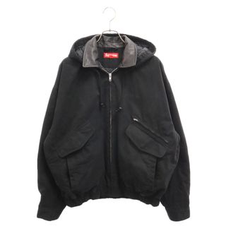 シュプリーム(Supreme)のSUPREME シュプリーム 23AW Leather Collar Utility Jacket レザーカラー ユーティリティ ジップアップジャケット ブラック(フライトジャケット)