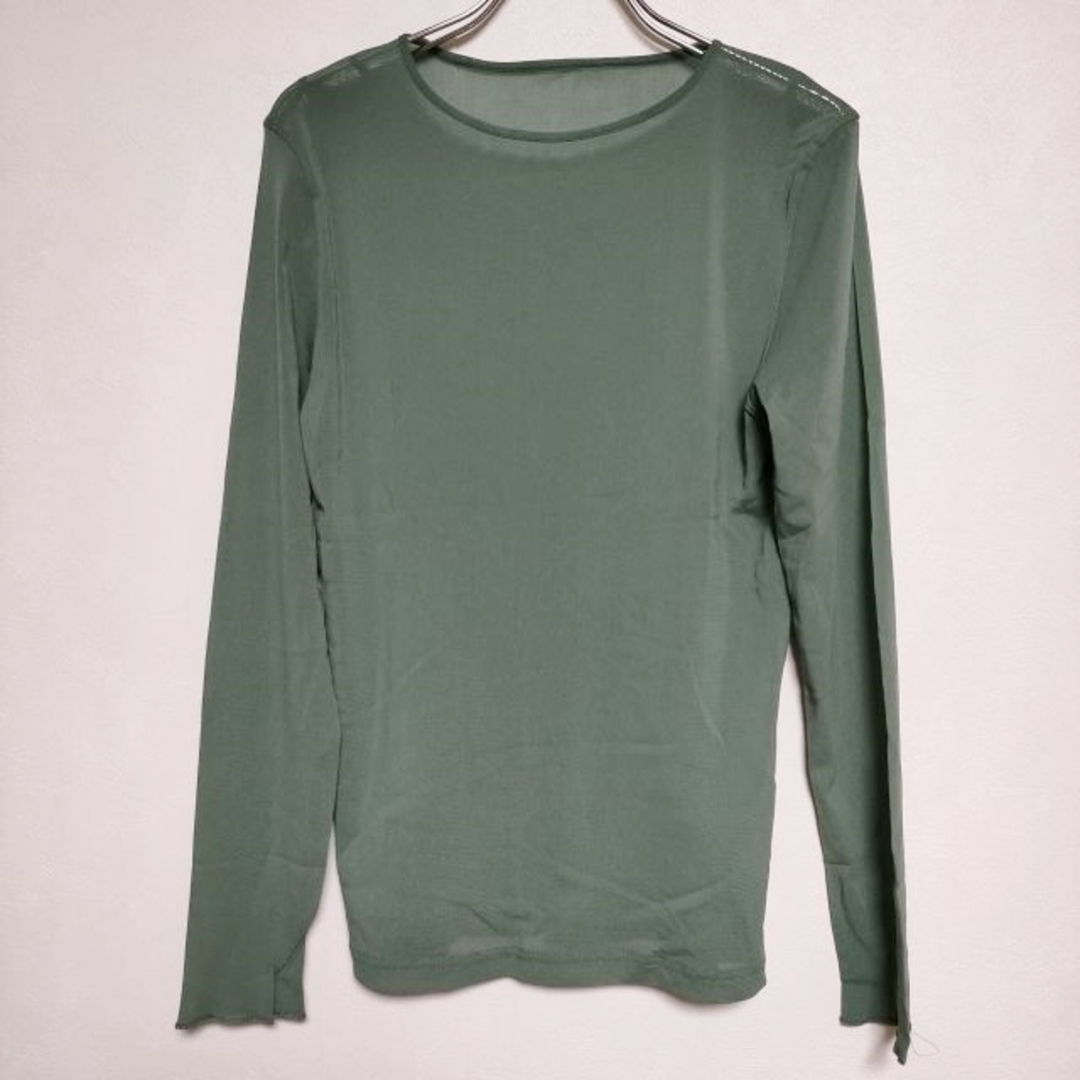 BEAUTY&YOUTH UNITED ARROWS(ビューティアンドユースユナイテッドアローズ)のROKU 6 BEAUTY&YOUTH NYLON TULLE PULLOVER 定価11000円 シアー 長袖Ｔシャツ カットソー ロンＴ グリーン レディース ロクビューティアンドユース【中古】4-0407M∞ レディースのトップス(Tシャツ(長袖/七分))の商品写真