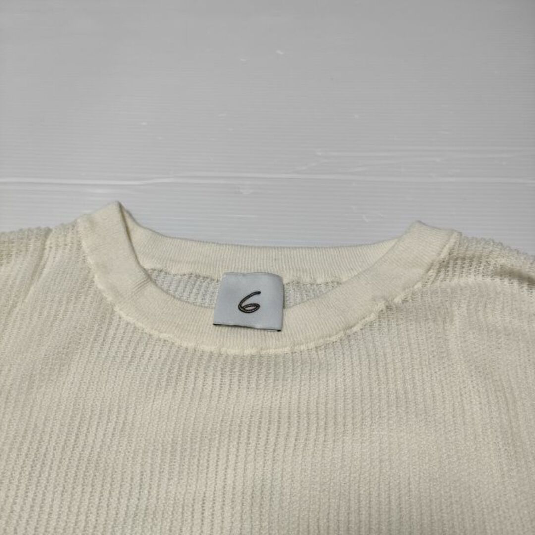 BEAUTY&YOUTH UNITED ARROWS(ビューティアンドユースユナイテッドアローズ)のROKU 6 BEAUTY&YOUTH SUKE STRIPE CREW NECK PULLOVER 定価14300円 ニット アイボリー レディース ロクビューティアンドユース【中古】4-0407M∞ レディースのトップス(ニット/セーター)の商品写真