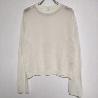 ビューティアンドユースユナイテッドアローズ(BEAUTY&YOUTH UNITED ARROWS)のROKU 6 BEAUTY&YOUTH SUKE STRIPE CREW NECK PULLOVER 定価14300円 ニット アイボリー レディース ロクビューティアンドユース【中古】4-0407M∞(ニット/セーター)