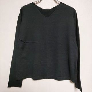 エヴァムエヴァ(evam eva)のevam eva E191K019 コットン high gauge cotton V neck PO 定価17500円  ニット ブラック レディース エヴァムエヴァ【中古】4-0407M∞(ニット/セーター)