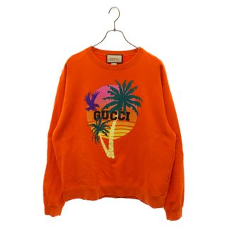 グッチ(Gucci)のGUCCI グッチ 22AW Logo print sweatshirt ロゴプリントスウェットトレーナー オレンジ 626990(スウェット)