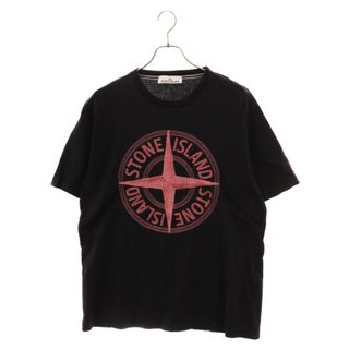 ストーンアイランド(STONE ISLAND)のSTONE ISLAND ストーンアイランド フロントロゴ刺繍 半袖Tシャツ クルーネックカットソー ブラック 781521580(Tシャツ/カットソー(半袖/袖なし))