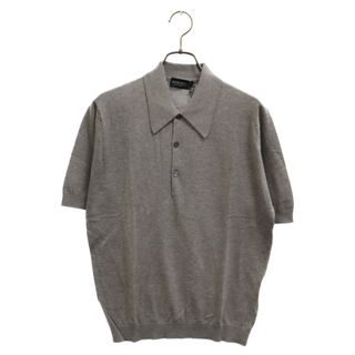 JOHN SMEDLEY - JOHN SMEDLEY ジョンスメドレー ISIS SHIRT FCSS EASY FIT コットン生地 ニットポロシャツ ニットポロ 半袖 グレー