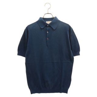 ジョンスメドレー(JOHN SMEDLEY)のJOHN SMEDLEY ジョンスメドレー コットン生地 ニットポロシャツ ニットポロ 半袖 ブルー(ポロシャツ)