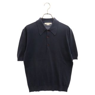 ジョンスメドレー(JOHN SMEDLEY)のJOHN SMEDLEY ジョンスメドレー コットン生地 ニットポロシャツ ニットポロ 半袖 ネイビー(ポロシャツ)