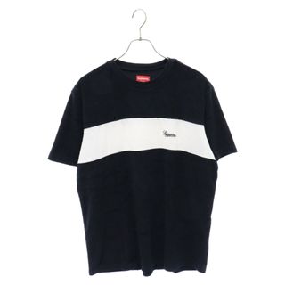 Supreme - SUPREME シュプリーム 18SS Chest Stripe Terry TOP チェスト ストライプ パイル 半袖Tシャツ カットソー ブラック