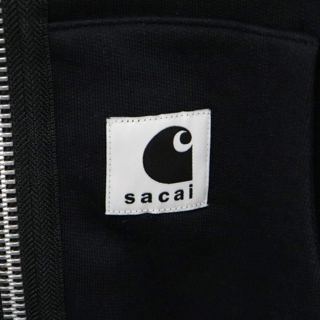 sacai(サカイ)のSacai サカイ 23SS ×Carhartt WIP Hoodie カーハート ジップアップ スウェットパーカー ブラック 23-0556S メンズのトップス(パーカー)の商品写真