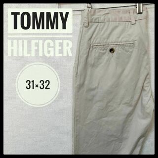 トミーヒルフィガー(TOMMY HILFIGER)の90s 古着 トミーヒルフィガー チノパンツ 31/32 ストレート(チノパン)