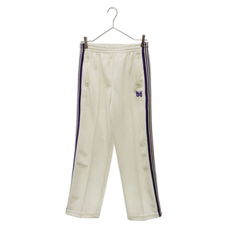 Needles ニードルス 23SS TRACK PANT POLY SMOOTH ポリスムースサイドラインストレートトラックパンツ MR286 ホワイト/パープル