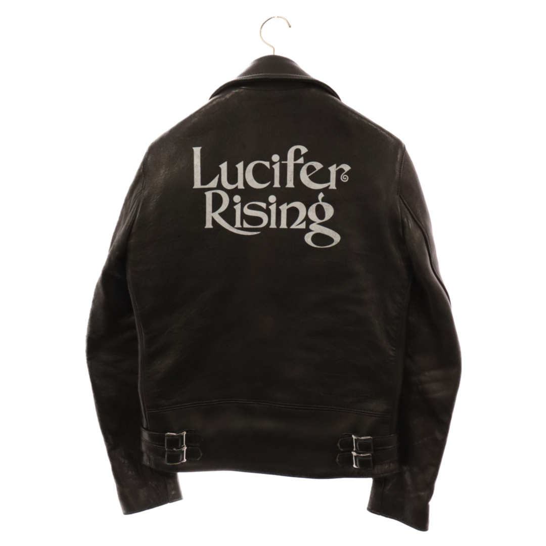 Lewis Leathers(ルイスレザー)のLewis Leathers ルイスレザー × HYSTERIC GLAMOUR ヒステリックグラマー ライトニング バックプリント ワッペンデザイン ダブルライダースジャケット ブラック 0251LB01 メンズのジャケット/アウター(ライダースジャケット)の商品写真